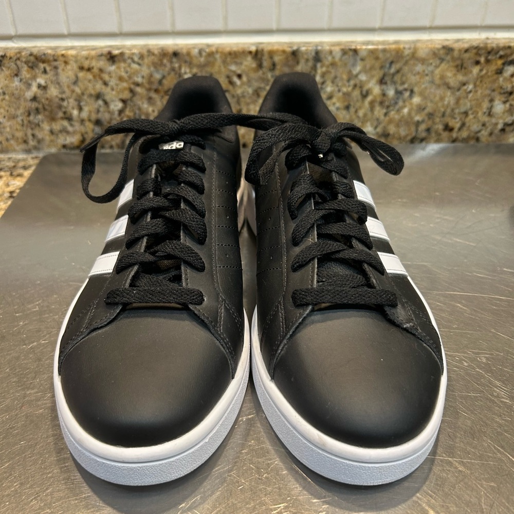 Adidas Black and White Athletic Shoes Sleek Design
